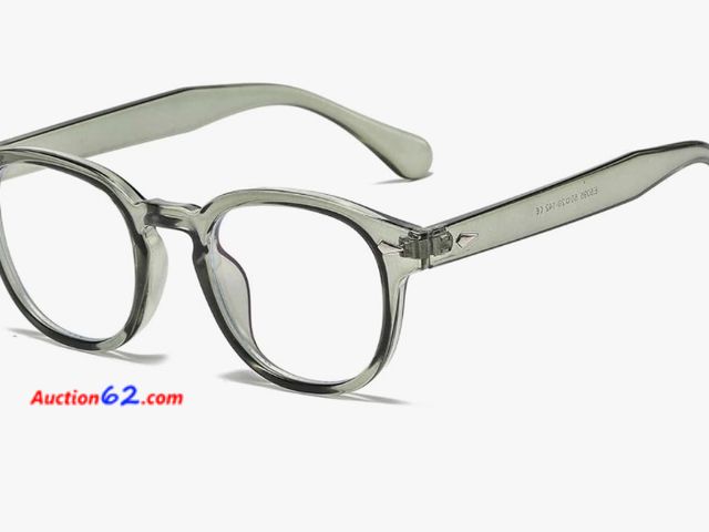 Lot 44-9141o - NIDOVIX Retro Round Blue Light Blocking Glasses for Men Women, Vintage Frame Non-prescription Computer Reading Eyeglasses Appears New, A bas...