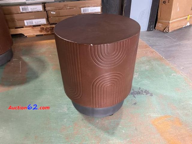 Lot 44-4072b - Retail value- $100- Geometric Terrafab Accent Table Brown - Threshold™ E-Commerce Return, A basic inspection has been given to this item. So...