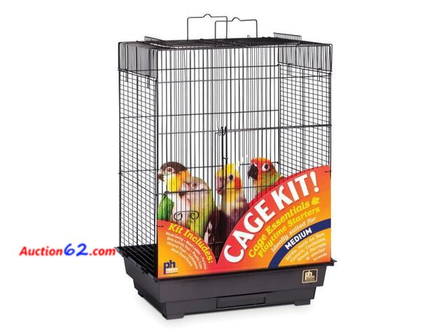 Lot 44-262b - Prevue Hendryx 91351 Square Roof Bird Cage Kit, Black,1/2"- Minor Damage (Bent) - See Photos  - • The Square Roof Bird Cage Kit has everythi...