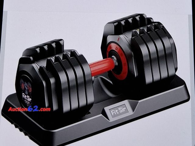 Lot 44-7493a - Adjustable dumbbell set, 10-in-1 25LB/55LB/90LB Adjustable dumbbells with safe locking system, enclosed storage tray, 1 sec fast adjustment,...