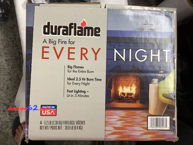 Lot 44-6187e - DuraFlame FireLogs, A Big Fire For Every Night, Big Flames from the entire burn, 2.5 Hr burn time. Fast Lighting lit in 3 minutes.  Four 5.2...