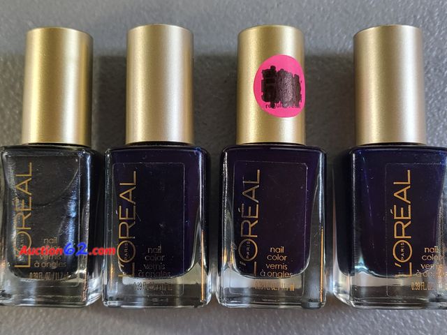 Lot 44-3115b - Lot of 4 - LOREAL Nail Color - 3 Bottles of #550-After Hours and 1 Bottle of #570-Stroke of Midnight - New - See Pictures 1. Appears New, A ...