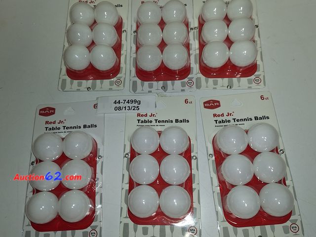 Lot 44-7499g - Lot of (6) Red Jr table tennis balls, 6 ct. Appears New, A basic inspection has been given to this item. Sold AS-IS. Never opened, Factory S...
