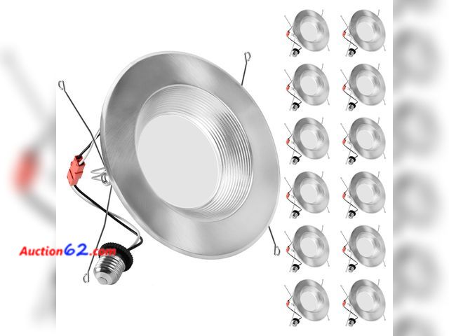 Lot 44-792w - $102 Retail price - ZYC Brushed Nickel Recessed Lighting 6 Inch，12 Pack Recessed LED Retrofit Lighting，2700-6000K 5CCT Selectable, Damp Rate...