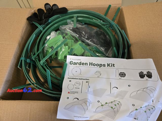 Lot 44-6822z - 8 PCS Fiberglass Garden Hoops, 6.6 FT Bendable Hoop &amp; 32 Clips Appears New