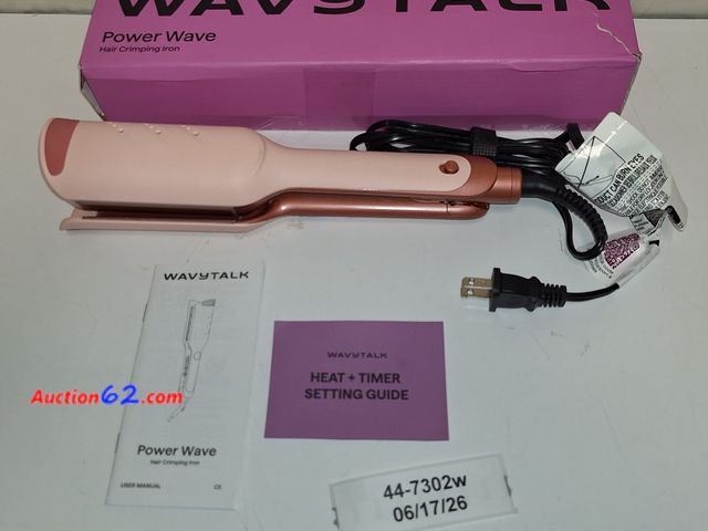 Lot 44-7302w - Wavytalk power wave hair crimper, pink,  E-Commerce Return, A basic inspection has been given to this item. Sold AS-IS. Not Tested