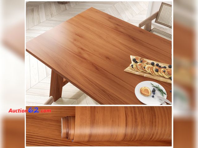 Lot 44-1665w - VEELIKE Chestnut Brown Wood Contact Paper Wood Peel and Stick Countertops Wallpaper 32''x354'' Large Countertop Contact Paper Waterproof Sel...