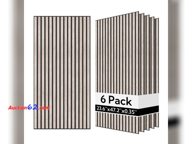 Lot 44-1126o - $143.91 Retail price - Olanglab Wood Veneer Acoustic Wall Panels 6 Pack, 23.6"×47.2" Sound Absorbing Wall Panels for Interior Wall Decor, Li...