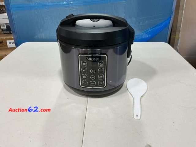 Lot 44-4081p - Aroma Housewares AROMA® Professional 20-Cup (Cooked) / 5Qt. Digital Rice Cooker, Steamer, and Slow Cooker Pot with 10 Smart Cooking Modes, I...