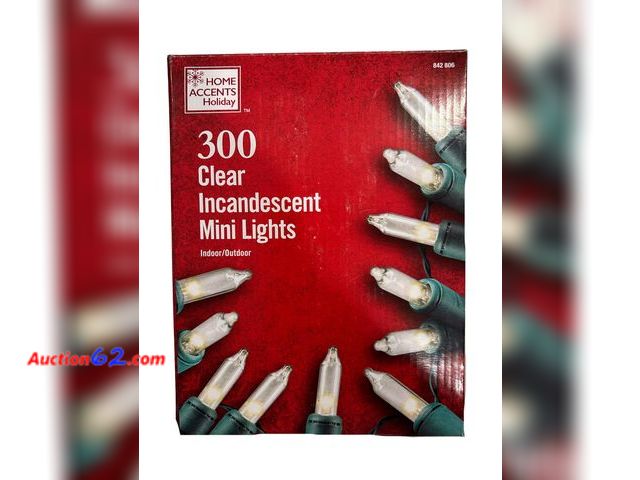 Lot 44-1669 - 300 Mini Lights, 68 ft 6" Lighted Length Appears New, A basic inspection has been given to this item. Sold AS-IS. Not Tested See All Photo's