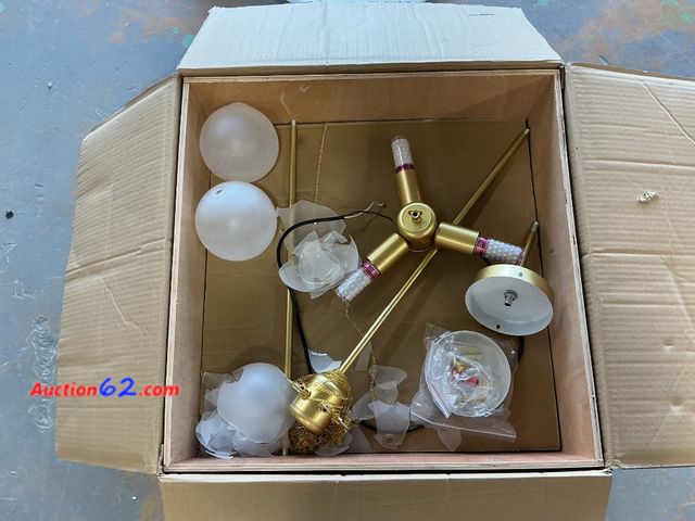 Lot 44-699o - $185.49 Retail price - 2 busted glass balls. Aeyee Modern Glass Chandelier Bubbles Ball Shape Pendant Light, DIY Hanging Light Fixture, 3 Li...