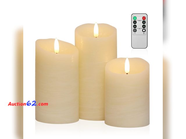 Lot 44-596m - ANGELLOONG Flameless Candles with Remote, Battery Candles Flickering Not Tested See All Photo's Appears New, A basic inspection has been giv...
