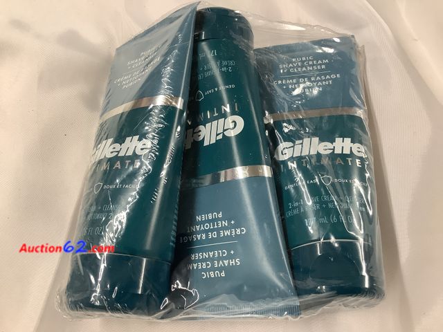 Lot 44-6121i - Lot of 3 6 oz tubes of Gillette interment 2 n 1 shave cream and cleaner. New. See All Photo's Not Tested Never opened, Factory Sealed