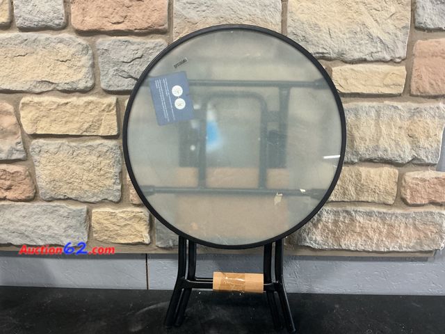 Lot 44-1368m - Folding Round Patio Accent Table - Clear - Room Essentials™ E-Commerce Return, A basic inspection has been given to this item. Sold AS-IS. N...