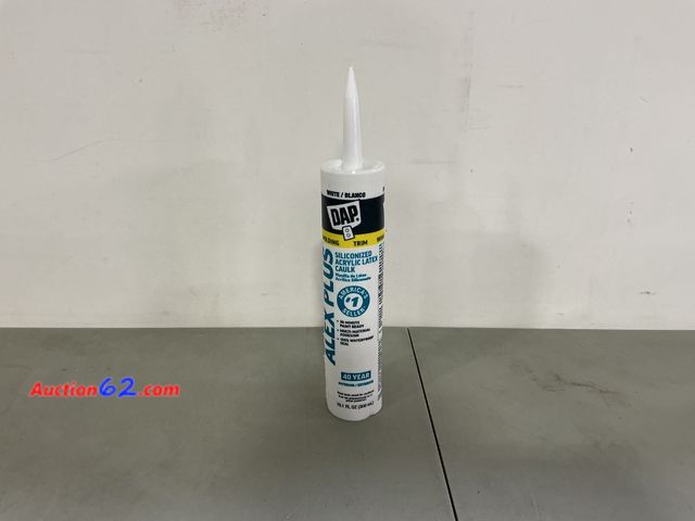 Lot 44-1910i - DAP Alex Plus - Siliconized Acrylic Latex Caulk, White, 10.1 fl oz Not Tested See All Photo's Appears New, A basic inspection has been given...