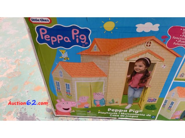 Lot 44-1716m - $137.82 Retail price - Little Tikes Peppa Pig Playhouse Indoor &amp; Outdoor with Working Doors and Tunnel for Boys and Girls Ages 3+ missin...