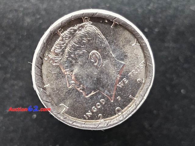 Lot 44-8319o - 2012 D $10 ROLL OF UNCIRCULATED KENNEDY HALF DOLLARS. SOLD PRIVATELY FROM THE MINT AND DID NOT GO OUT TO BANKS. MINTED IN DENVER. IN ORIGINA...
