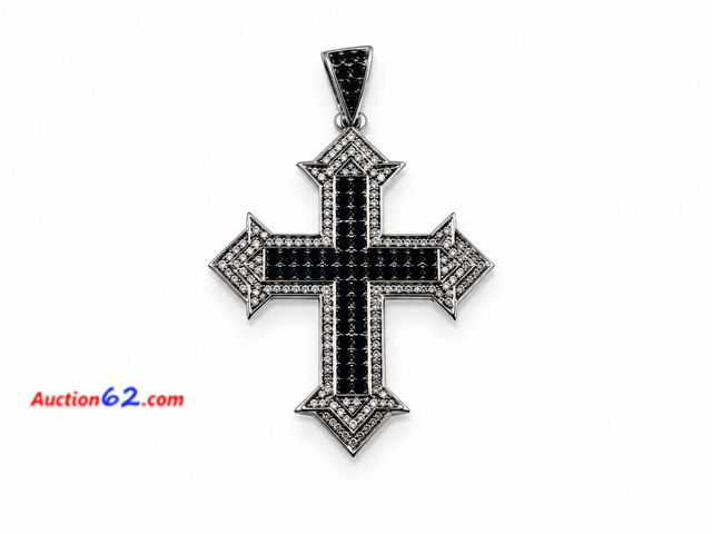 Lot 44-6005m - Gothic style cross pendant approximately 2.5 x 1.5 in. No markings. Appears New, A basic inspection has been given to this item. Sold AS-IS....