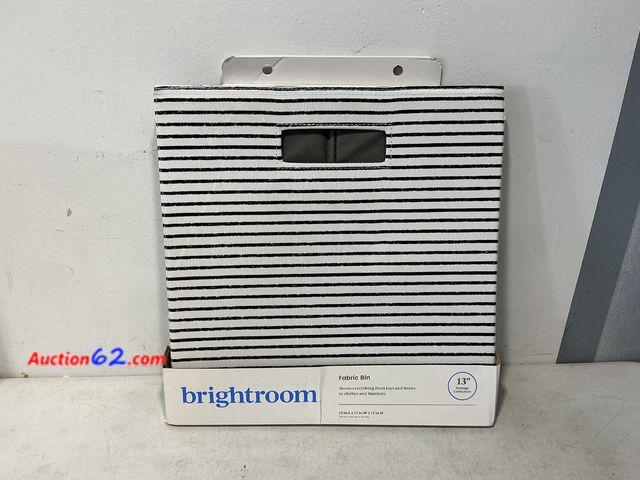 Lot 44-4007a - Brightroom Fabric Storage Bin 13" Striped See All Photo's Not Tested Appears New, A basic inspection has been given to this item. Sold AS-IS...