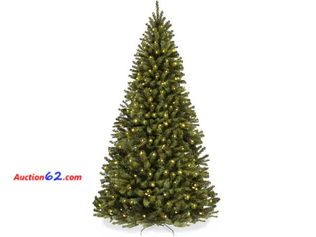Lot 44-3140b - 4.5ft - Pre-Lit Artificial Spruce Christmas Tree w/ Foldable Metal Base - BCP Products SKY5027 - Ecommerce Return - See Pictures