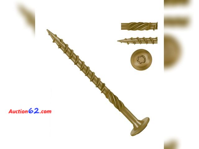 Lot 44-9141i - Fmjdnls Wood Screws 3 Inch, #14Ã—3" Heavy-Duty Architecture Outdoor Deck Screws, 50 Pcs Bronze Rust Resistant Coated  Appears New, A basic i...