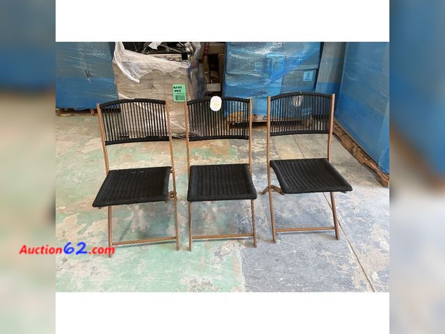 Lot 44-886f - $260 Retail price - 3 Purcell Patio Folding Chair Black - Threshold™ Not Tested Appears New, A basic inspection has been given to this item....