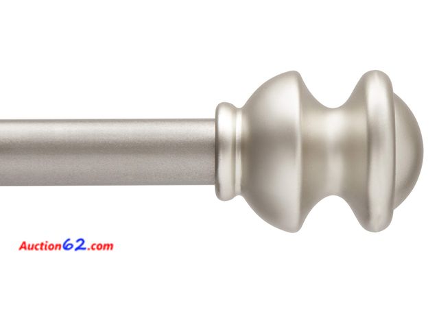 Lot 44-1563j - Kenney Kendall Knob Window Curtain Rod, Adjustable 30 to 86 Inch Extendable Rod Set, Brushed Nickel Appears New, A basic inspection has been...