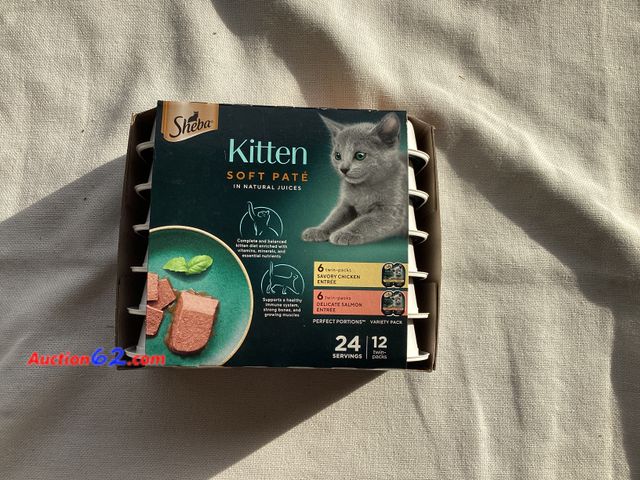 Lot 44-7883P - Lot of (1) 24 servings of kitten soft pate food.  Appears New, A basic inspection has been given to this item. Sold AS-IS. See All Photo's