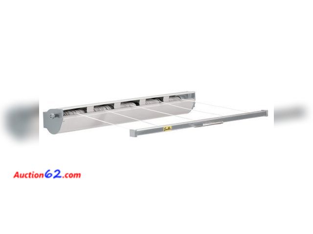 Lot 44-1574t - $96.41 Retail price - Household Essentials 6.5 L Silver Polyester Retractable Clothesline Appears New, A basic inspection has been given to ...