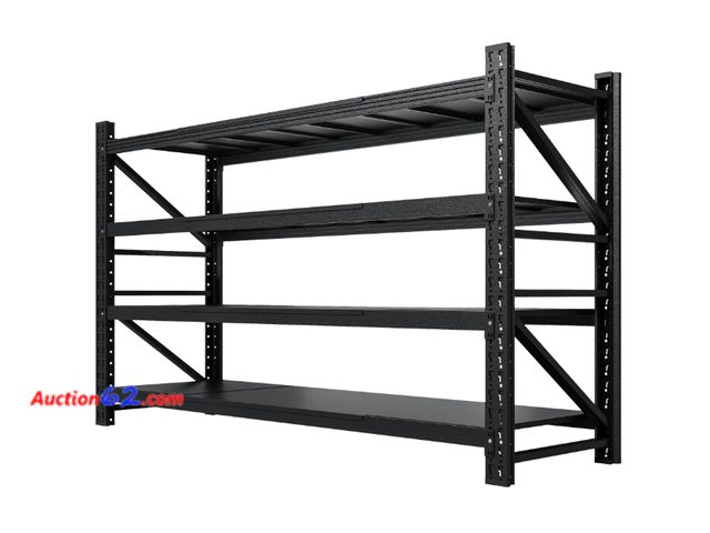 Lot 44-21t - $306 Retail value- AUHUP 8000LBS Heavy Duty Metal Shelving 68" W Shelving Unit 4-Tier Garage Storage Shelves for Warehouse,Basement Industri...