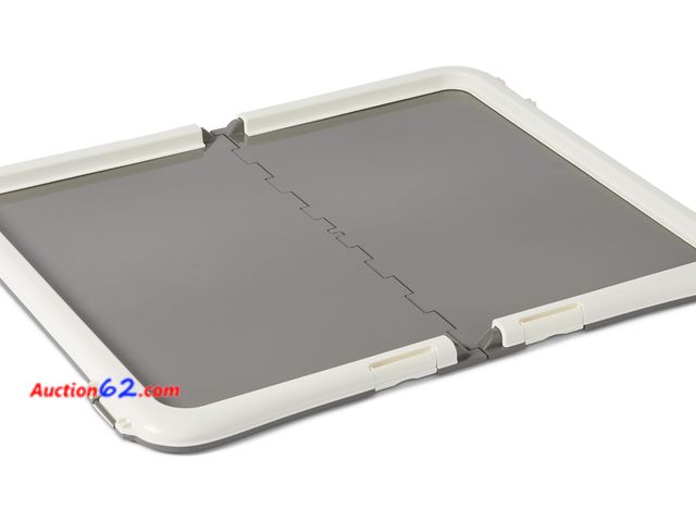 Lot 44-5571m - Amazon Basics Dog Training Pad Holder with Secured Latches, Extra Thick and Non-Slip Base, Recycled Plastic, 28 x 34 inch, Large, White and ...