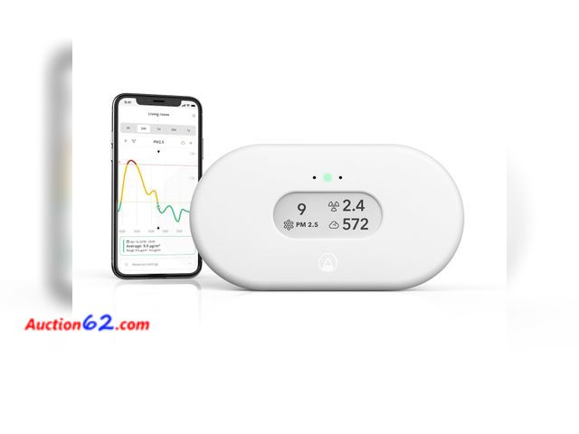 Lot 44-707p - Retail value- $330-Airthings 2960 View Plus - Battery Powered Radon &amp; Air Quality Monitor (PM, CO2, VOC, Humidity, Temp, Pressure) Appea...