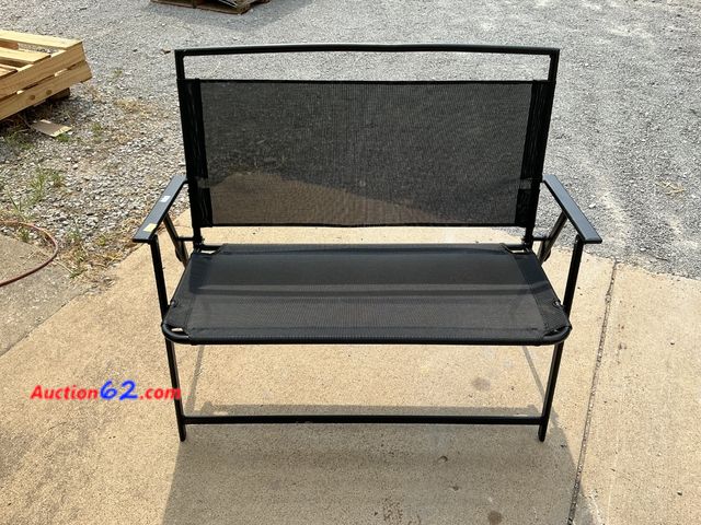 Lot 44-304e - Black Mesh Outdoor Bench See All Photo's E-Commerce Return, A basic inspection has been given to this item. Sold AS-IS.