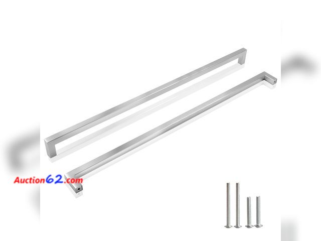 Lot 44-4108w - Redunest Cabinet Pulls Brushed Nickel Cabinet Handles Square Drawer Pulls, 2 Pack 18 Inch Stainless Steel Kitchen Door Cupboard Cabinet Hand...