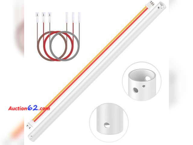 Lot 44-2711 - Puoyro 48 Inch Ceiling Fan Downrod with 6 x 18-AWG Wires,Ceiling Fan Extension Rod 1 Inch Outer Diameter, Improves Airflow,Suitable for Vari...