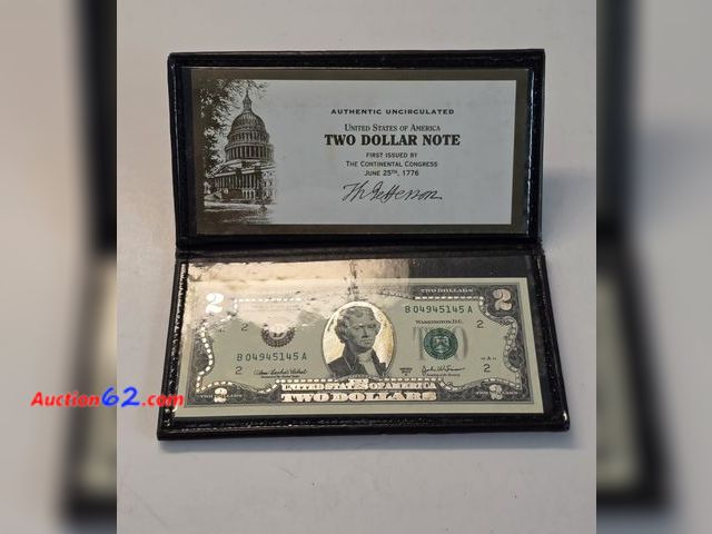 Lot 44-8389w - GOLD PLATED 2003 A SERIES $2. COMES IN A NICE ALBUM FROM THE WORLD RESERVE MONETARY EXCHANGE.-NT
