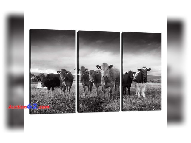 Lot 44-153e - Nachic Wall Black White Cow Wall Art Farm Animal Pictures Farmhouse Decor See All Photo's Appears New, A basic inspection has been given to ...