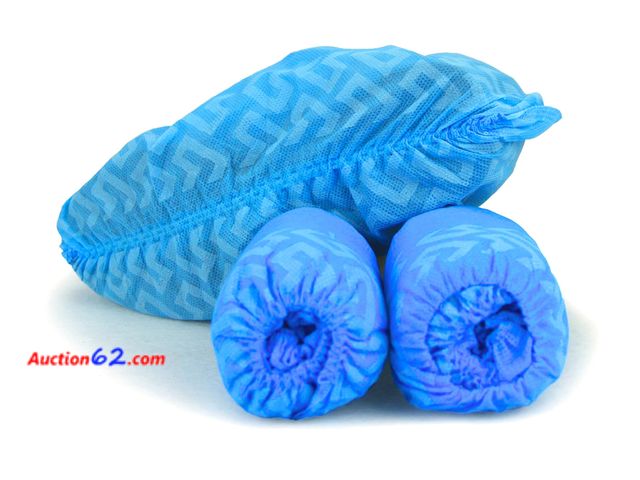 Lot 44-1851a - G &amp; F Products Disposable Shoe Covers, Slip-Resistant Booties, Heavy-Duty, Waterproof, Elastic Band, Non-Slip Silicone Sole, Reusable, P...