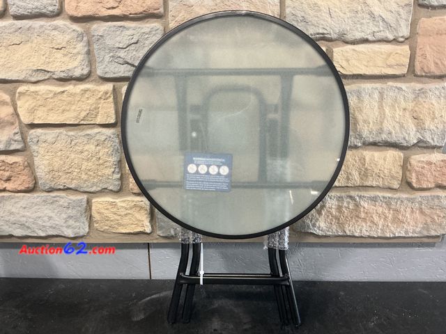 Lot 44-1366m - Folding Round Patio Accent Table - Clear - Room Essentials™ E-Commerce Return, A basic inspection has been given to this item. Sold AS-IS. N...