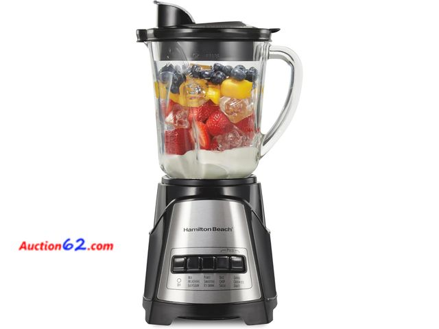 Lot 44-5696g - Hamilton Beach Power Elite Wave Action Blender For Smoothies, 40 Oz Glass Jar, 12 Functions Including Puree, Crush Ice, 700 Watts - Black (5...