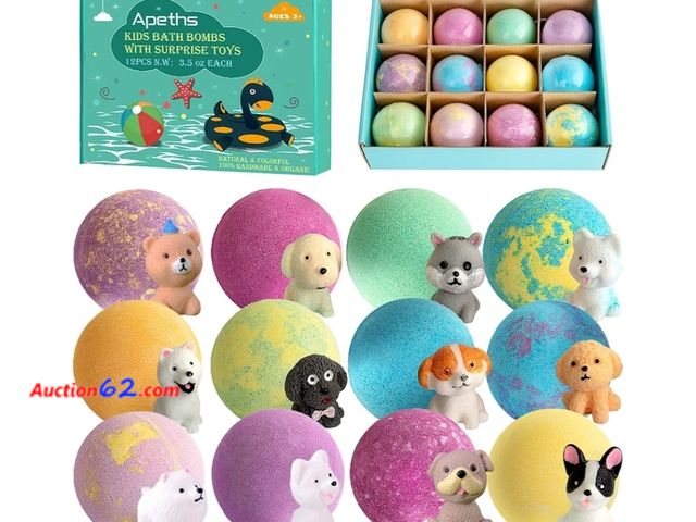 Lot 44-6842b - Bath Bombs for Kids with Surprise Toys Inside, Set of 12 XXL 3.5oz Large Bath Bomb Gift Set Appears New