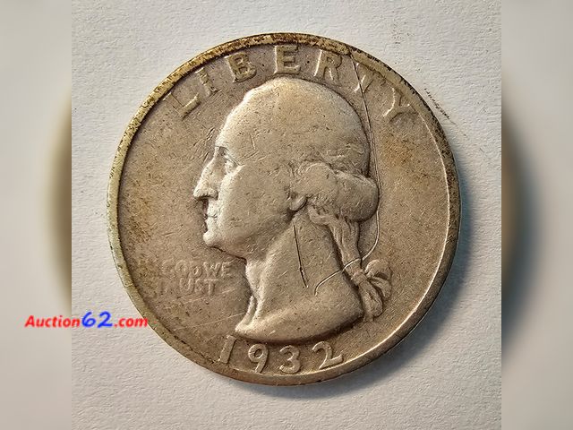 Lot 44-8322r - KEY DATE LOW MINTAGE 1932-3 WASHINGTON 90% SILVER QUARTER!!! MINTED IN SAN FRANCISCO.-NT