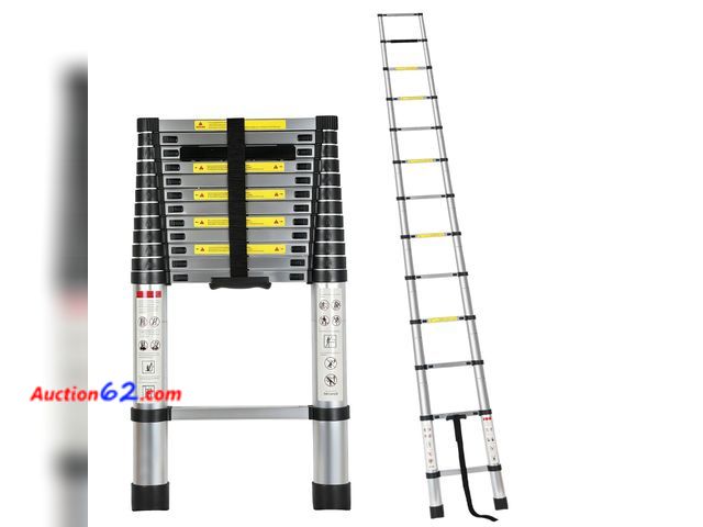 Lot 44-796w - $249.99 Retail price - OUTPRIZE 12.5FT Telescoping RV Ladder, Portable Aluminum RV Telescoping Ladder Compatible with Lippert On-The-Go Rece...
