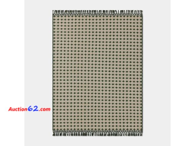 Lot 44-175 - Vintage Cane Pattern Area Rug with Tassels See All Photo's Appears New, A basic inspection has been given to this item. Sold AS-IS.