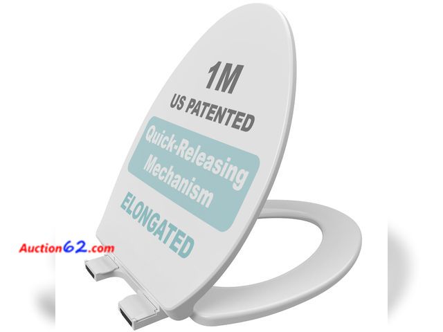 Lot 44-690o - 1M Family Toilet Seat, Patented Slow Close &amp; Quick Releasing Technology, Anti-Wiggling, Easy to Install and Clean, Standard Elongated wi...