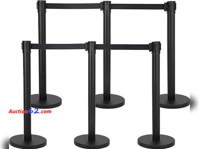 Lot 44-95z - Retail of $251-GARVEE Crowd Control Stanchion with 6.5FT Retractable Belt Stanchion Set, H... Appears New