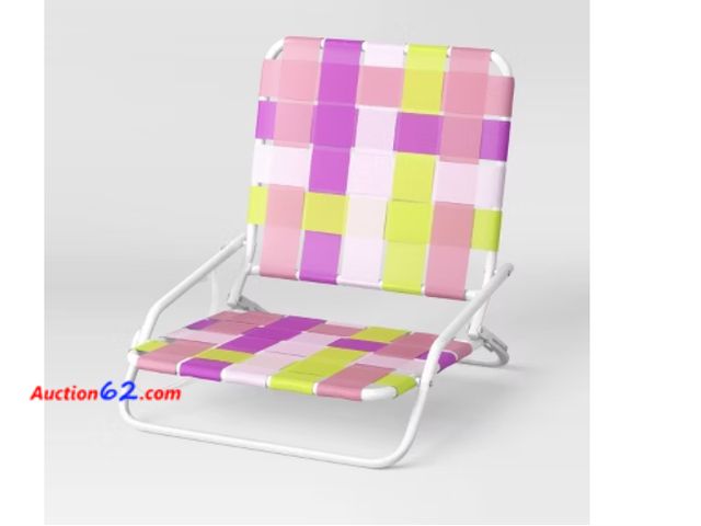 Lot 44-4066b - Sun Squad Low-Seat Beach Chair - Durable Steel Frame, Rust Resistant Appears New, A basic inspection has been given to this item. Sold AS-IS...