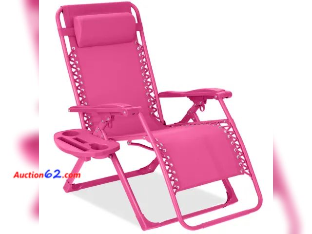 Lot 44-3055t - Monochromatic Zero Gravity Patio Chair Recliner w/ Side Tray, Headrest - BCP Products SKY7865 - See Pictures  E-Commerce Return, A basic ins...