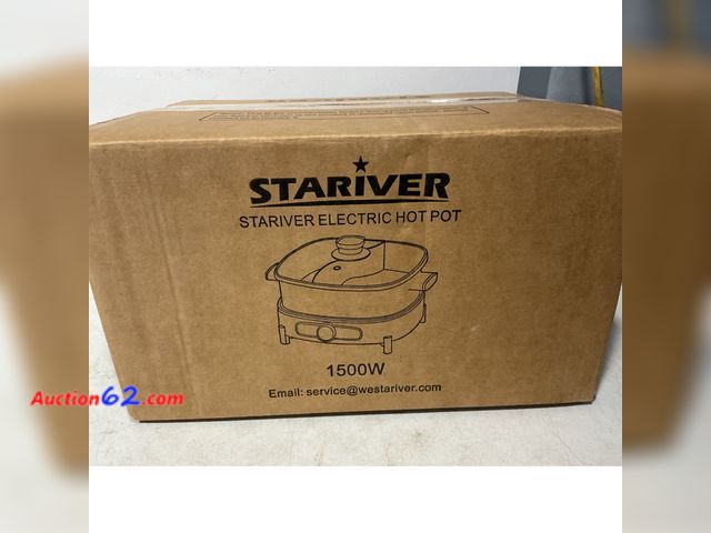 Lot 44-822i - $79.99 Retail price - Stariver Hot Pot Electric with Divider, Large 6L Nonstick Double-Flavor Electric Shabu Shabu Pot, 1500W Hotpot with 3 ...