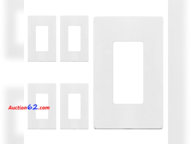 Lot 44-1907a - ENERLITES Screwless Decorator Wall Plate Child Safe Outlet Covers, Size 1-Gang 4.68" H x 2.93" L, Unbreakable Polycarbonate Thermoplastic, S...